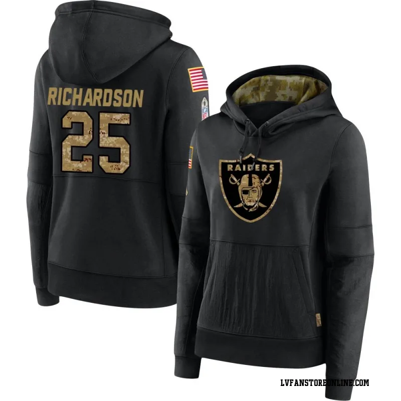 Black Women's Decamerion Richardson Las Vegas Raiders 2020 Salute to Service Sideline Performance Pullover Hoodie