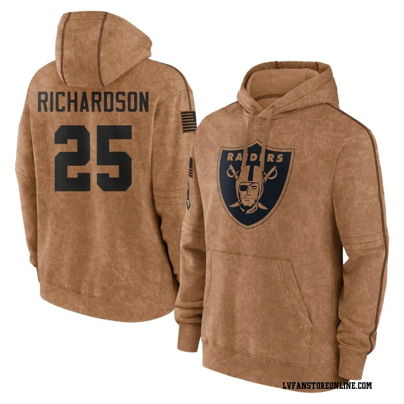 Brown Youth Decamerion Richardson Las Vegas Raiders 2023 Salute To Service Club Pullover Hoodie