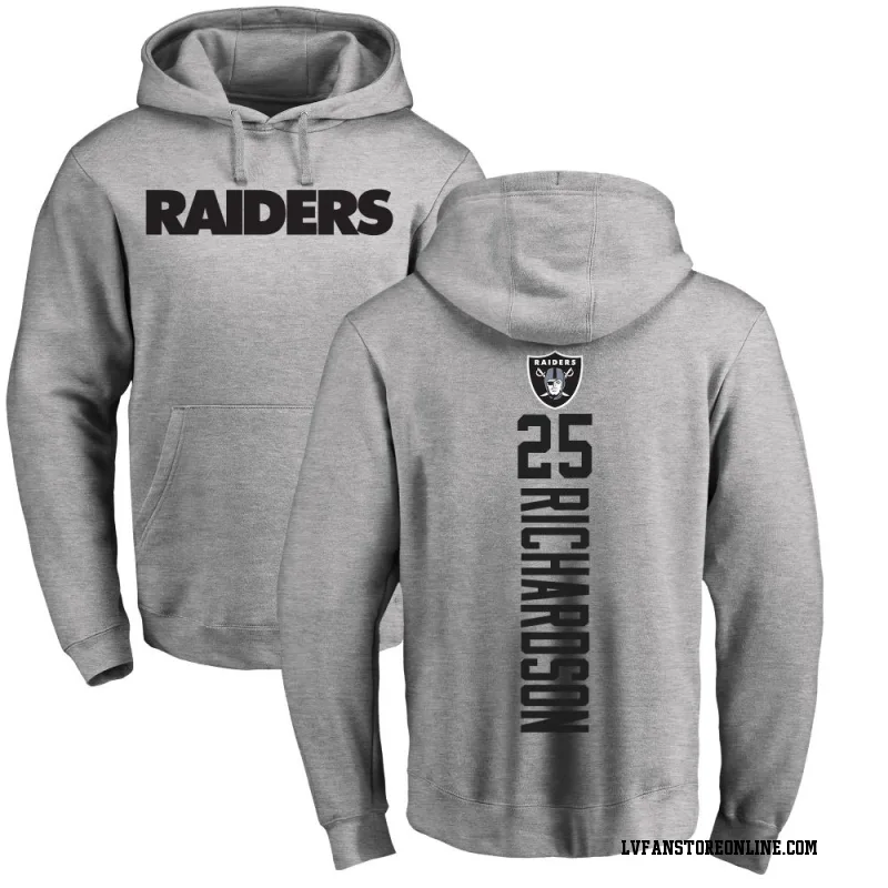 Men's Decamerion Richardson Las Vegas Raiders Ash Backer Pullover Hoodie