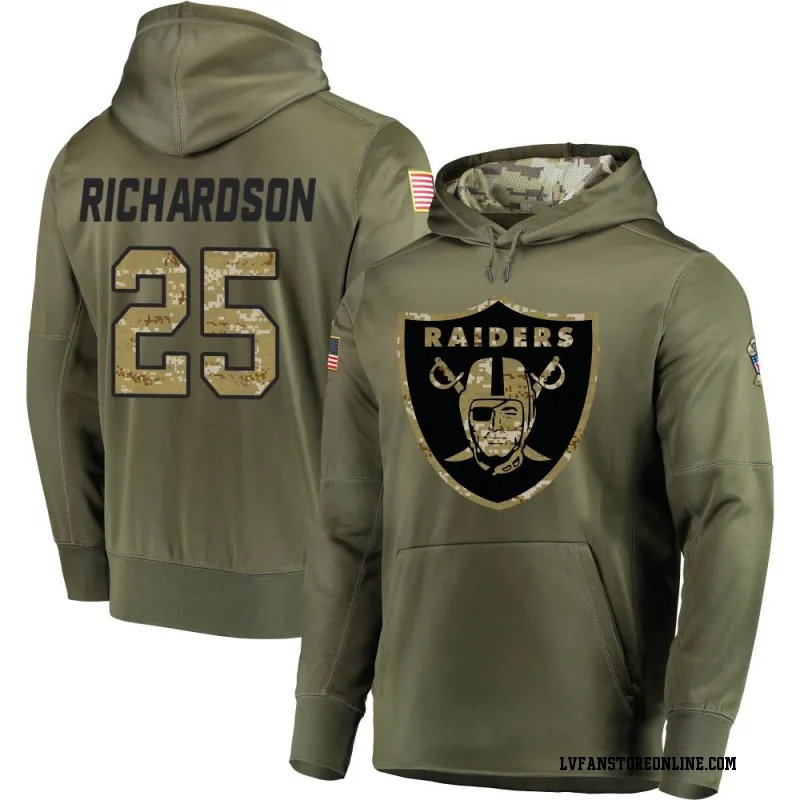 Olive Men's Decamerion Richardson Las Vegas Raiders Salute to Service Pullover Hoodie